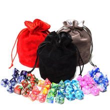 Load image into Gallery viewer, Marble TTRPG Dice Bundle with Dice Bag | 49 Piece ( 7 dice sets)