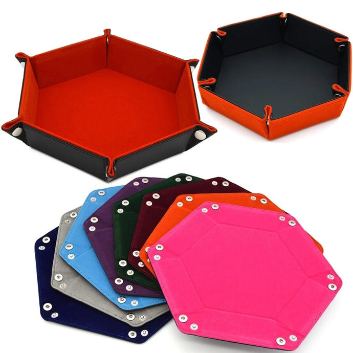 All Colours of the Reversible Hexagon Dice Tray unassembled