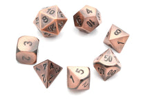 Load image into Gallery viewer, Bronzebeard&#39;s Treasure Metal Dice Set 7 Piece in circle