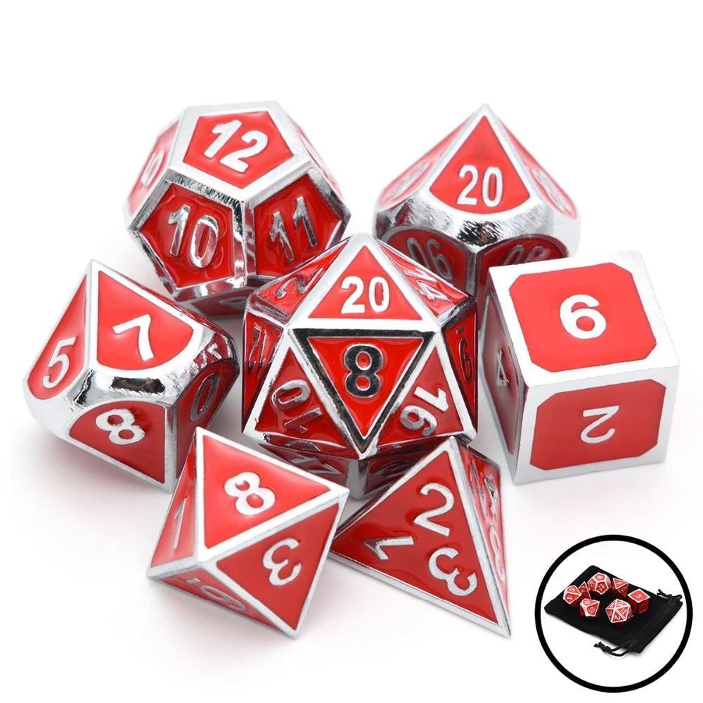 Silver/red Marbleized Dice Beads-dice-silred-marble