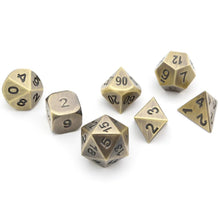 Load image into Gallery viewer, Viking Bronze Metal Dice Set 7 Piece