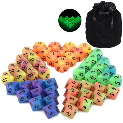 Glow in the Dark D10 Dice Set | 50 piece