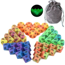 Load image into Gallery viewer, Glow in the Dark D10 Dice Set | 50 piece